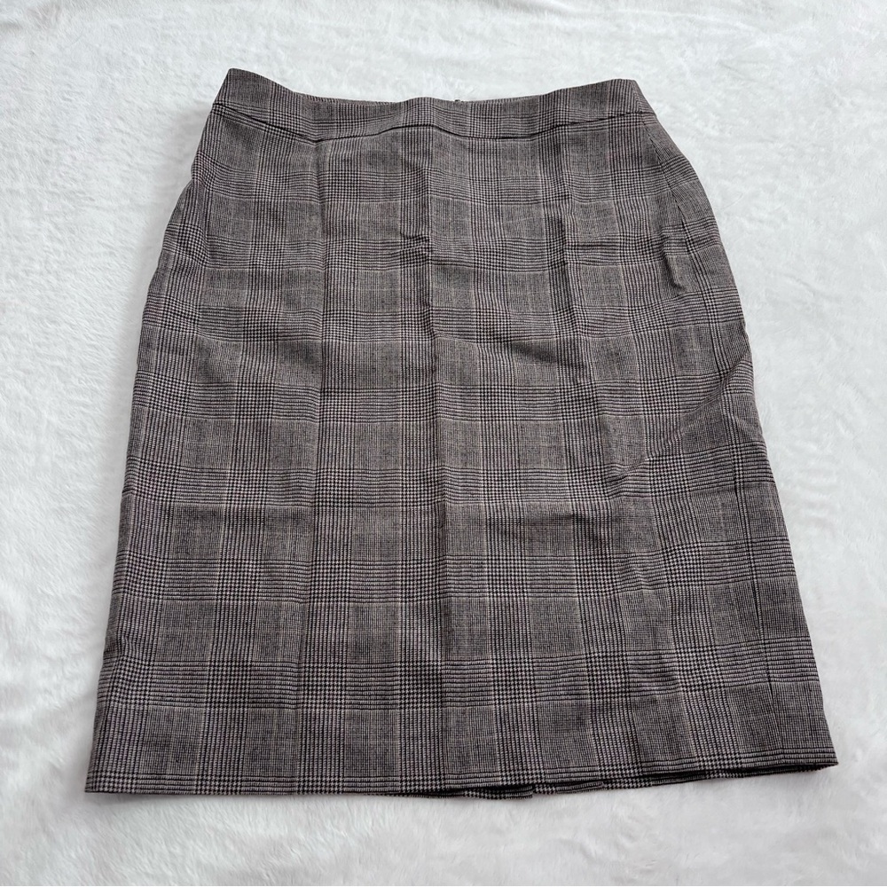 J Crew Plaid Pencil Skirt Size 4 100% Wool